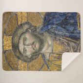 Couverture Sherpa Christ Pantocrator Mosaïque Iconique Religieux Rom (Devant (Horizontal))