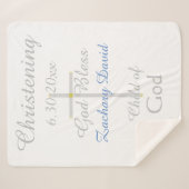 Couverture Sherpa Christening Cross Boy Blue Star Rattle Medium (Devant (Horizontal))