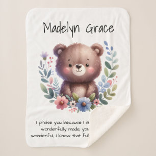 Couverture Sherpa Christian Bible Verse Custom Baby Nursery