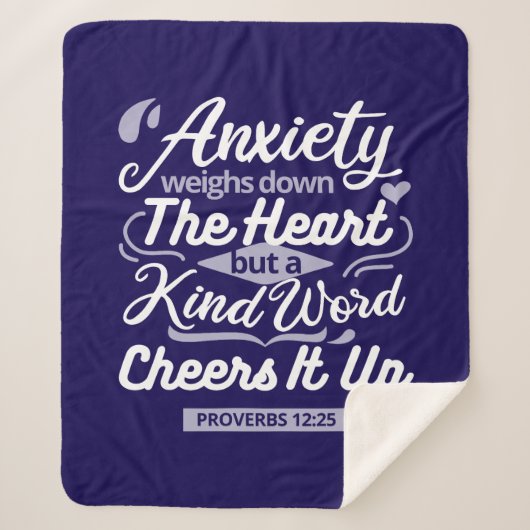 Couverture Sherpa Christian Encouragement Quote – Anxiety & Kindness (Devant)