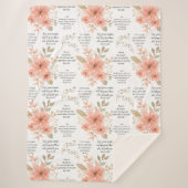 Couverture Sherpa Christian PRAYER Peach Floral (Devant)