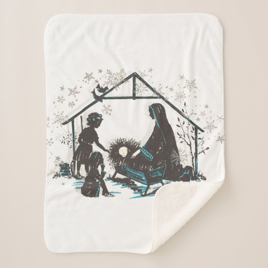 Couverture Sherpa Christian Saint Bébé Jésus Noël Nativité Scène (Devant)