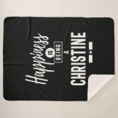 Couverture Sherpa Christine Nom personnalisé Cadeau Anniversaire (Devant (Horizontal))