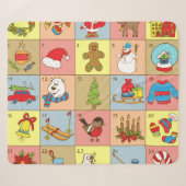 Couverture Sherpa Christmas Advent : Collection d'éléments Doodle (Devant (Horizontal))