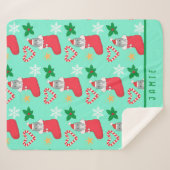 Couverture Sherpa Christmas Cat Original Art Sherpa Blanket (Devant (Horizontal))