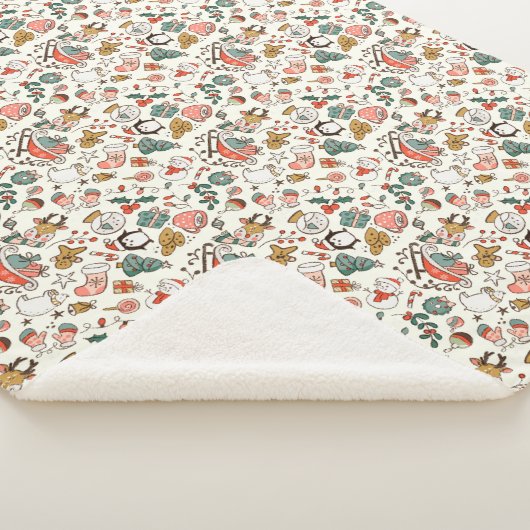 Couverture Sherpa Christmas Ditsy Doodles  (3/4)