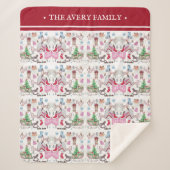 Couverture Sherpa Christmas Fairy Tale Motif Nom de famille (Devant)