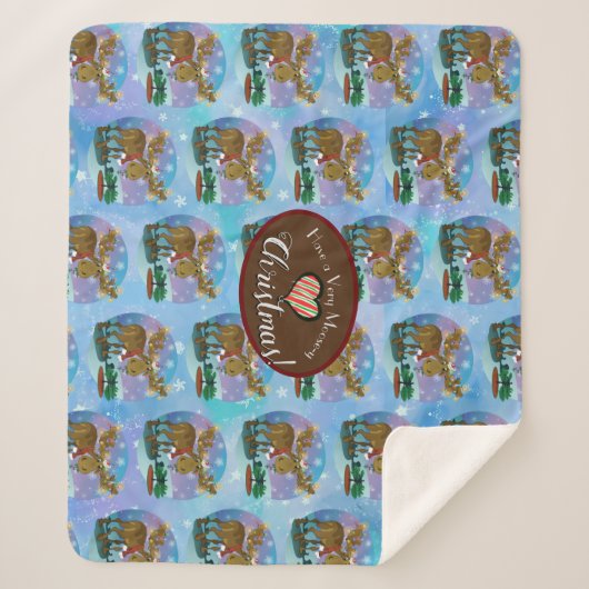 Couverture Sherpa Christmas Moose (Devant)