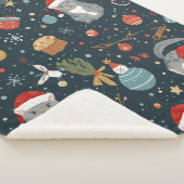 Couverture Sherpa christmas Pattern Cats (3/4)