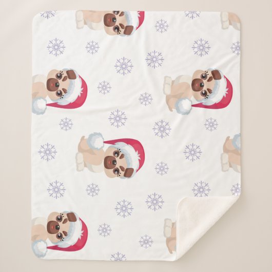 Couverture Sherpa Christmas Puppies – Cozy Holiday Dog Blanket Gift (Devant)
