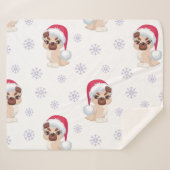 Couverture Sherpa Christmas Puppies – Cozy Holiday Dog Blanket Gift (Devant (Horizontal))