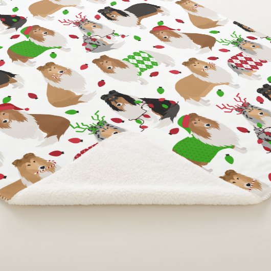 Couverture Sherpa Christmas Rough Collie Sherpa Blanket (3/4)