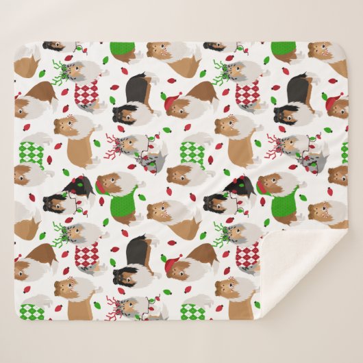 Couverture Sherpa Christmas Rough Collie Sherpa Blanket (Devant (Horizontal))