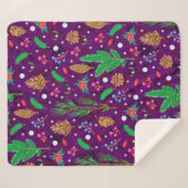 Couverture Sherpa Christmas seamless pattern with pine cones, fir br (Devant (Horizontal))