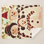 Couverture Sherpa Christmas Vibes Snowman Celebration (Devant (Horizontal))