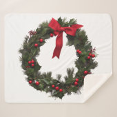 Couverture Sherpa CHRISTMAS WREATH Fleece Blanket (Devant (Horizontal))