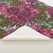 Couverture Sherpa Chrysanthème rose (3/4)