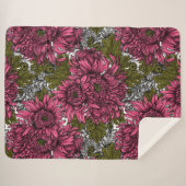 Couverture Sherpa Chrysanthème rose (Devant (Horizontal))