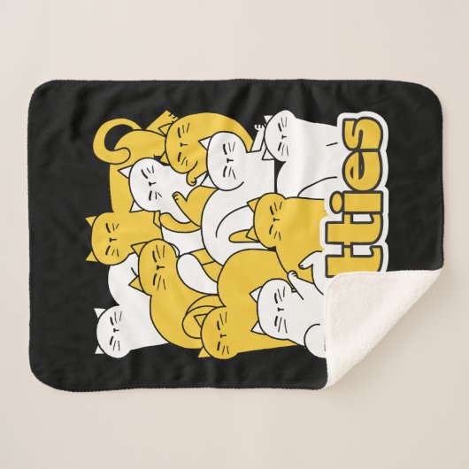 Couverture Sherpa Chubby Kitties Design - Cat Art adorable (Devant (Horizontal))