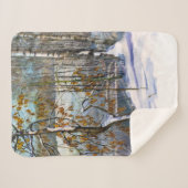 Couverture Sherpa Chute de neige aquarelle peinture (Devant (Horizontal))