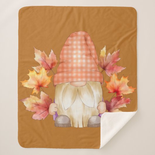 Couverture Sherpa Chute Gnome Avec Feuilles (Devant)