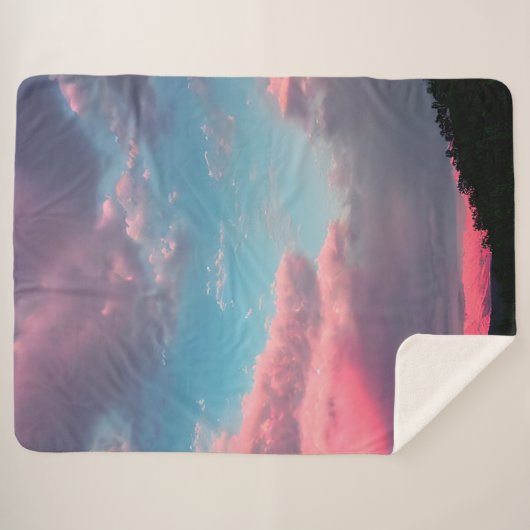 Couverture Sherpa Ciel de couleur pastel (Devant (Horizontal))