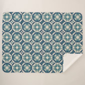 Couverture Sherpa Ciel plein d'étoiles - bleu géométrique (Devant (Horizontal))