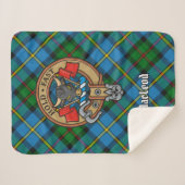 Couverture Sherpa Cimier du clan MacLeod sur tartan (Devant (Horizontal))