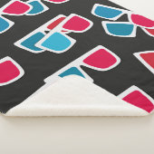 Couverture Sherpa Cinéma, lunettes 3d motif, sans soudure.  (3/4)
