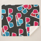 Couverture Sherpa Cinéma, lunettes 3d motif, sans soudure.  (Devant (Horizontal))