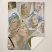 Couverture Sherpa circa 1940 belle impression femme (Devant)