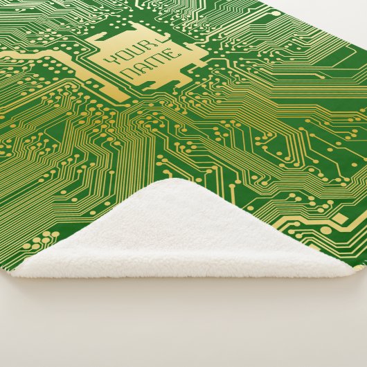 Couverture Sherpa Circuit Monogramme Motherboard Electronics Chip Te (3/4)