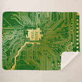Couverture Sherpa Circuit Monogramme Motherboard Electronics Chip Te (Devant (Horizontal))