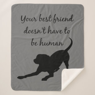 Couverture Sherpa Citation Amoureux des chiens amusante Meilleur Ami