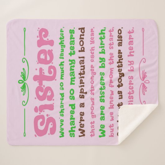 Couverture Sherpa Citation Chic Whimsical Sister (Devant (Horizontal))
