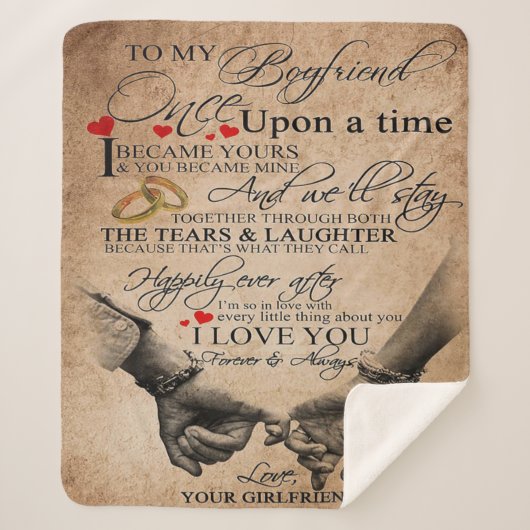 Couverture Sherpa Citation d'amour pour petit ami | Cadeau pour mari (Devant)