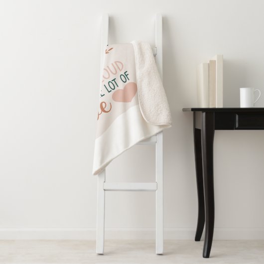 Couverture Sherpa Citation de famille en terre cuite Abstraite (En situation)