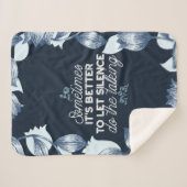 Couverture Sherpa Citation de silence éloquente Art pour Décor serei (Devant (Horizontal))