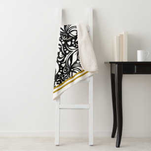 Couverture Sherpa Citation de vie Black Sherpa Blanket par Adiela Ak