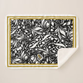 Couverture Sherpa Citation de vie Black Sherpa Blanket par Adiela Ak (Devant (Horizontal))