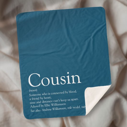 Couverture Sherpa Citation du Cool Cousin de style bleu moderne