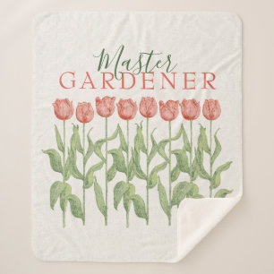 Couverture Sherpa Citation du maître jardinier Tulip rose Floral