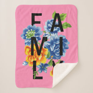 Couverture Sherpa Citation Floral Family