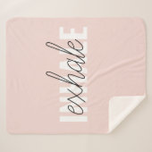 Couverture Sherpa Citation moderne Pastel Pink Inhale Exhale (Devant (Horizontal))