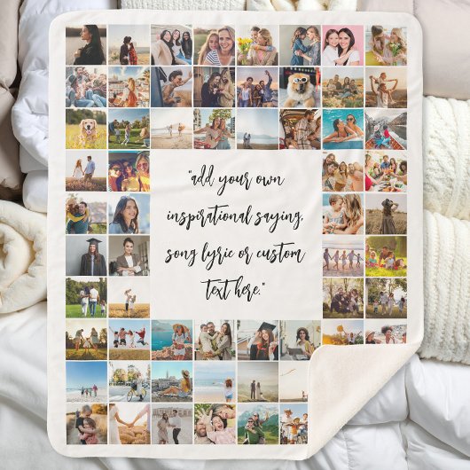 Couverture Sherpa Citation personnalisée de collage de photos 64