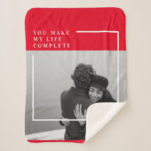 Couverture Sherpa Citation romantique et photo | Cadeau Valentines (Devant)