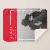 Couverture Sherpa Citation romantique et photo | Cadeau Valentines (Devant (Horizontal))