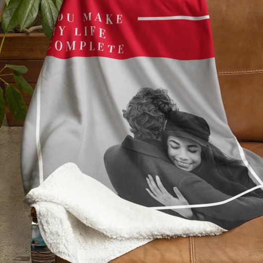 Couverture Sherpa Citation romantique et photo | Cadeau Valentines