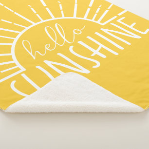 Couverture Sherpa Citron Jaune Simple Moderne Bonjour Soleil