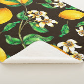 Couverture Sherpa Citron Motif sans couture peint à l'aquarelle (3/4)